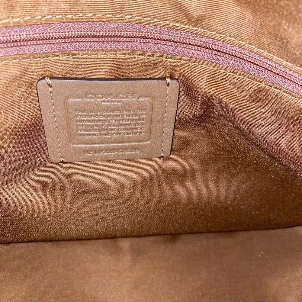 Coach Leather Tote Brand New/w Tags 15” Top Zipper Leather Bag in Latte Color
